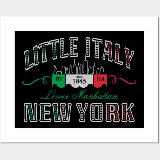 Vintage Little Italy Lower Manhattan New York Italian 1845 Classic Posters and Art